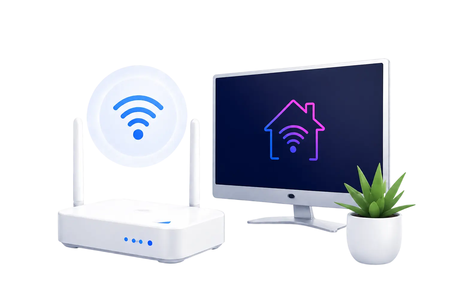 Router, smart display and plant