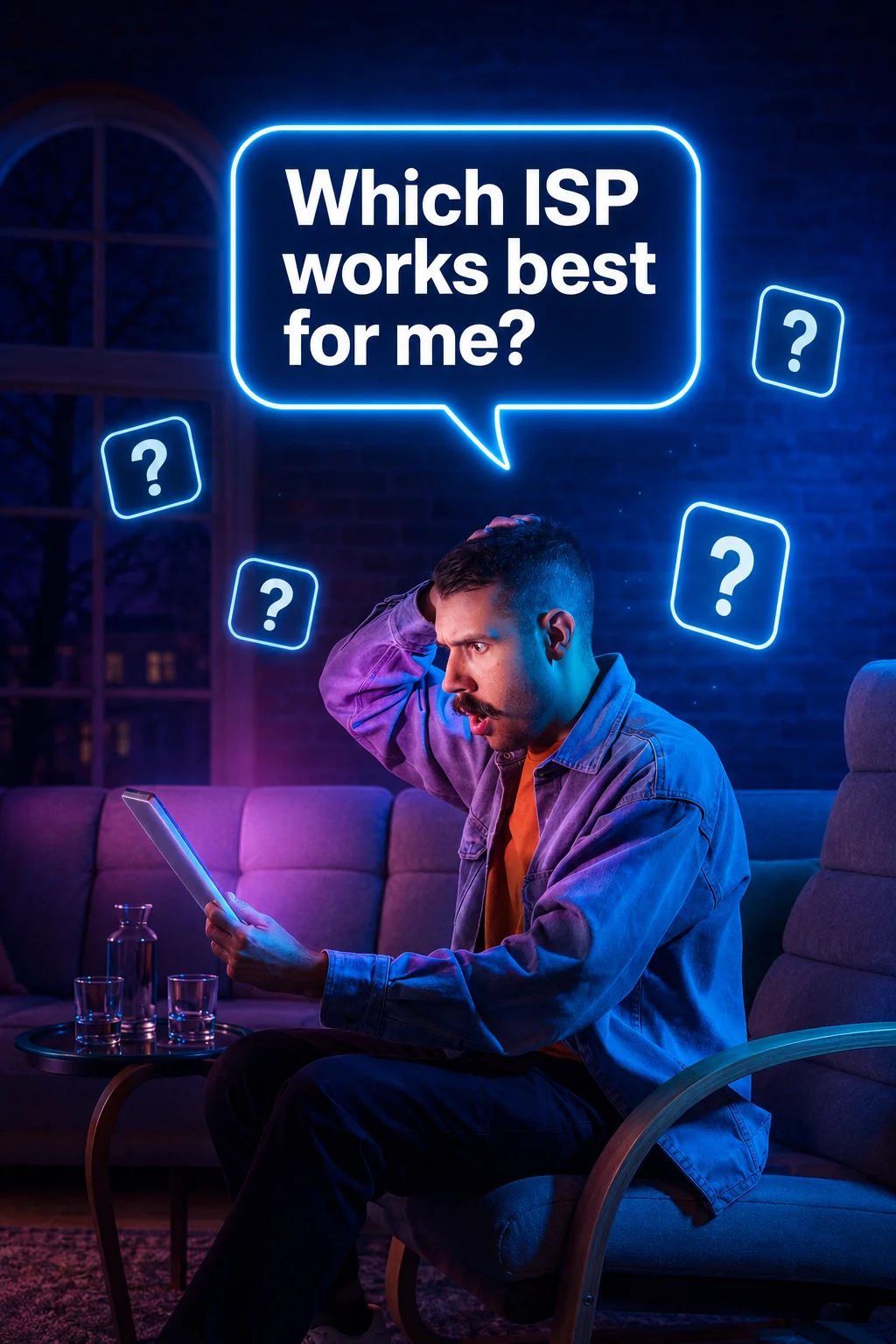 Customer comparing high-speed internet provider options